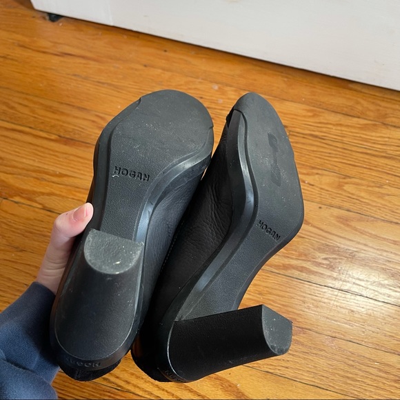 Hogan Black Suede Elastic Slip On Heeled Sneaker Booties Vintage - Picture 6 of 9